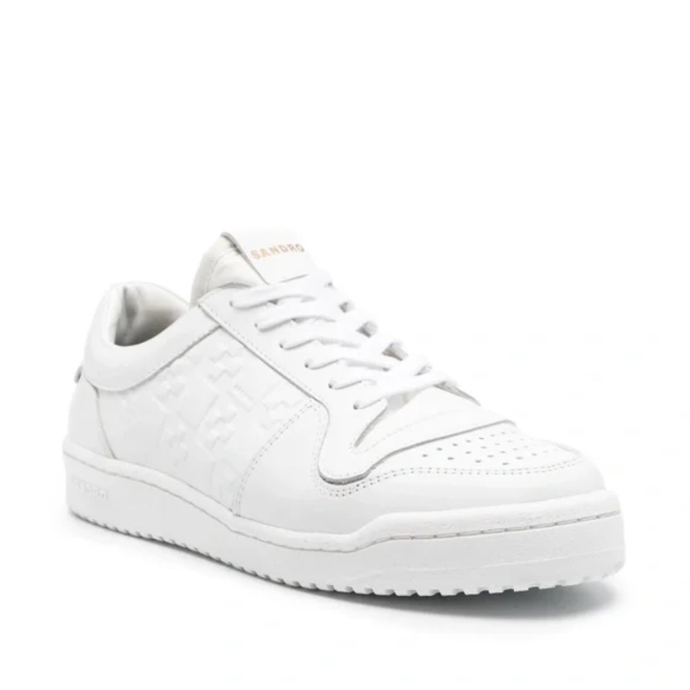 Cross Embossed cross leather sneakers